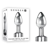 Gender X ROCKIN USB Rechargeable Vibrating Mini Butt Plug Chrome Butt Plugs
