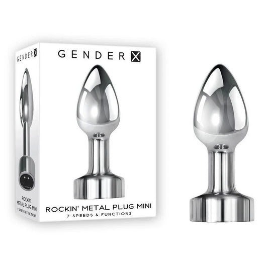 Gender X ROCKIN USB Rechargeable Vibrating Mini Butt Plug Chrome - Butt Plugs