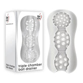 Adam and Eve Triple Chamber Ball Drainer Male Masturbator Sleeve Clear Masturbators and Strokers