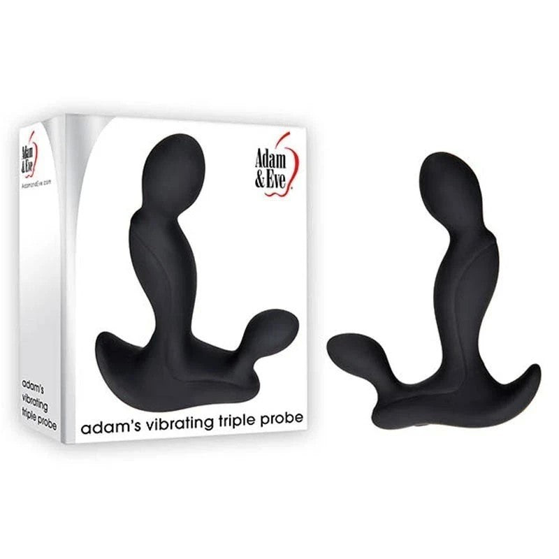 Adam and Eve Adam's Vibrating Triple Prostate Massager Black Prostate Toys
