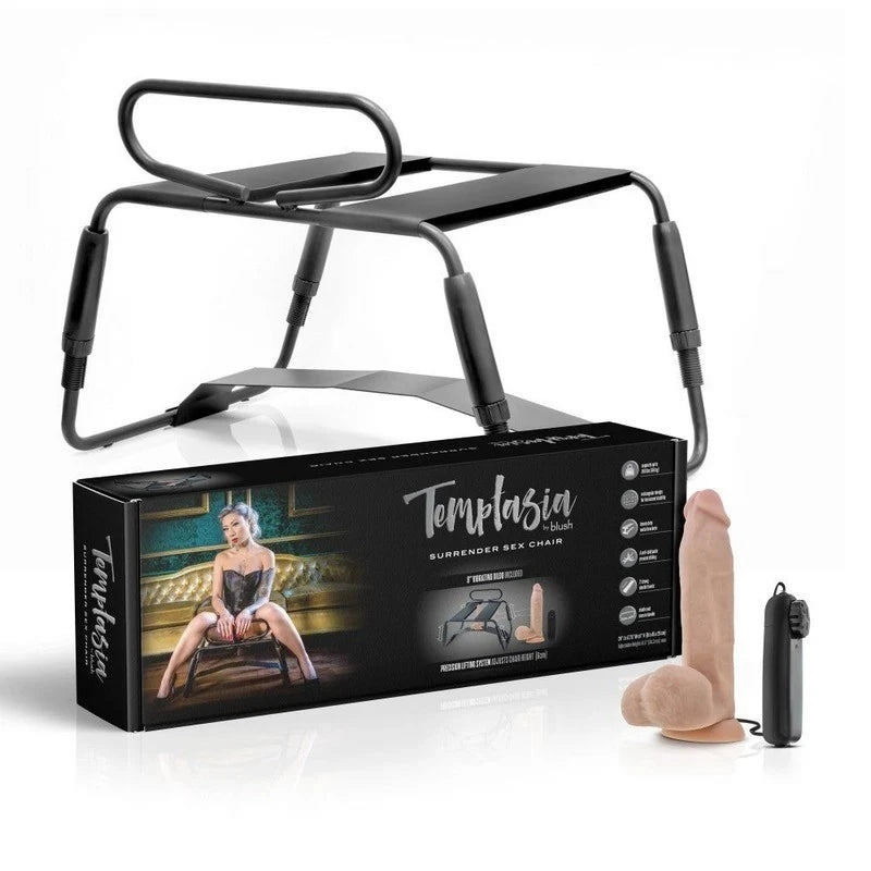 Blush Novleties Temptasia Surrender Sex Stool With Vibrating Dildo Black Vibrating Dildos