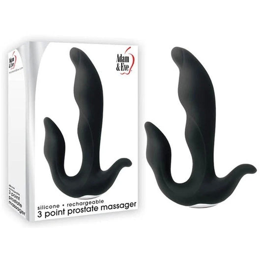Adam and Eve 3 Point Vibrating Prostate Massager Black Prostate Toys