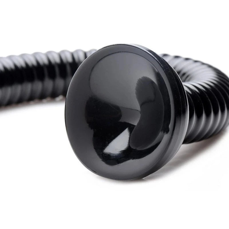Hosed Ribbed Hose Suction Cup Anal Dildo 19 Inch Anal Dildos