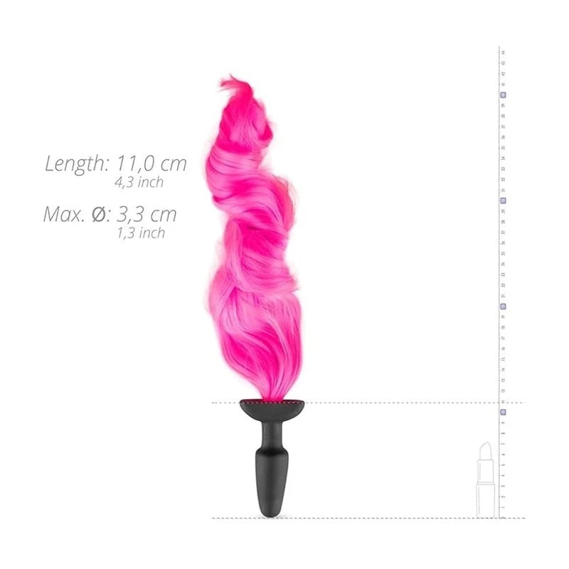 Fetish Collection Silicone Butt Plug With Tail Pink Butt Plugs