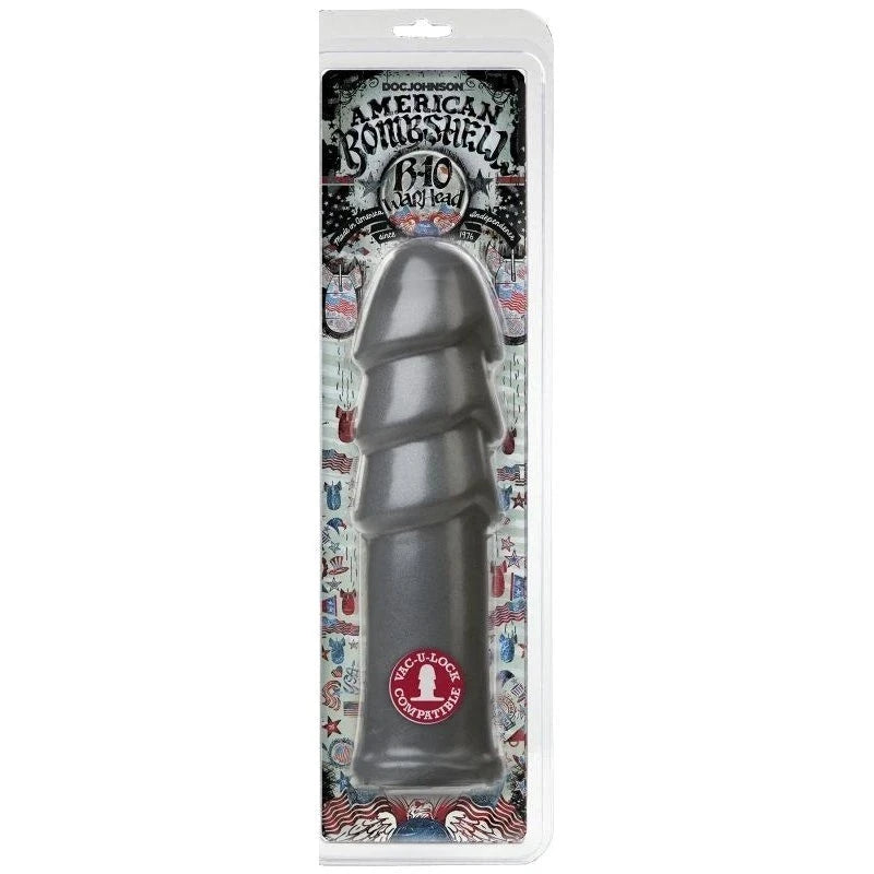 American Bombshell B 10 Warhead 10in Anal Dildo Gun Metal Anal Dildos