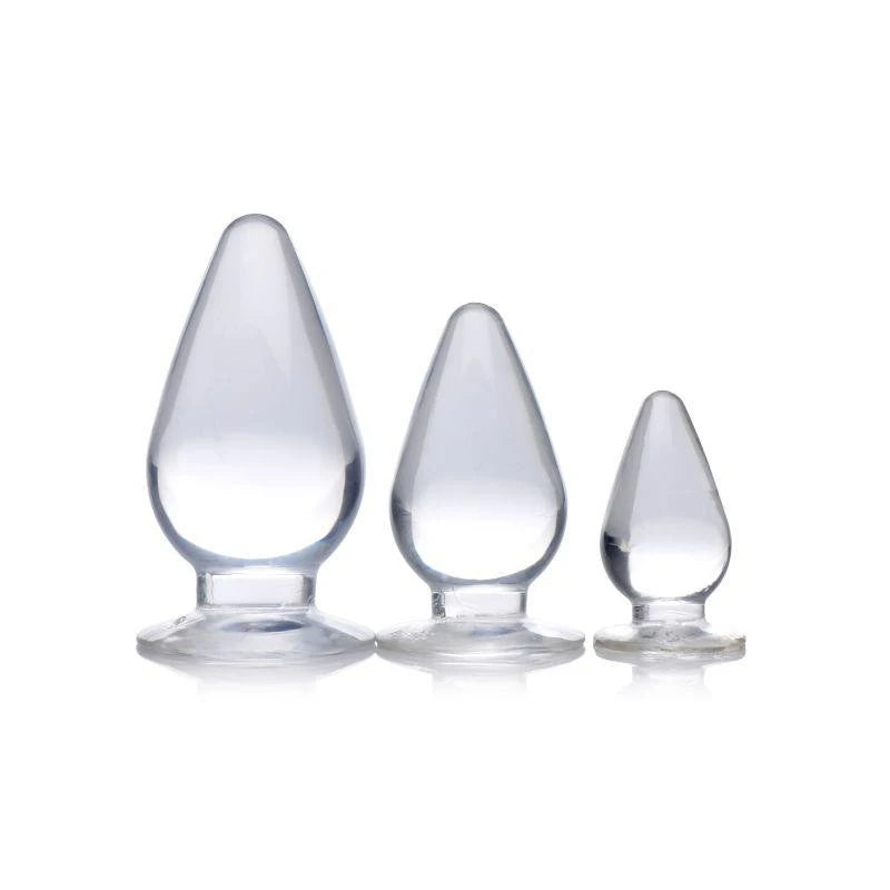 Master Series Triple Cones Anal Plug Set 3 Piece Clear Butt Plugs