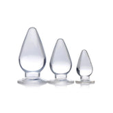 Master Series Triple Cones Anal Plug Set 3 Piece Clear Butt Plugs