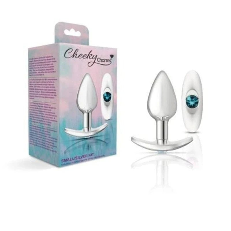 Cheeky Charms Silver Anchor Butt Plug With Jewel Kit Butt Plugs