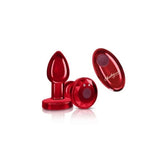 Cheeky Charms Red Rechargeable Vibrating Metal Butt Plug With Remote Butt Plugs