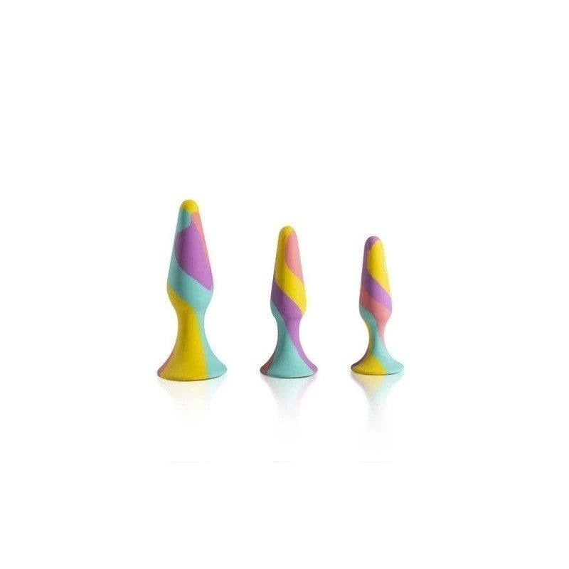 Arosum TriPlugs Silicone Anal Training Kit 3 Piece Butt Plugs