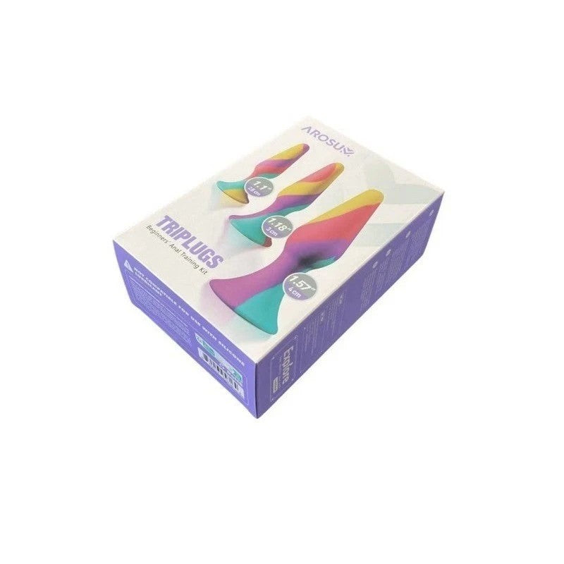 Arosum TriPlugs Silicone Anal Training Kit 3 Piece Butt Plugs