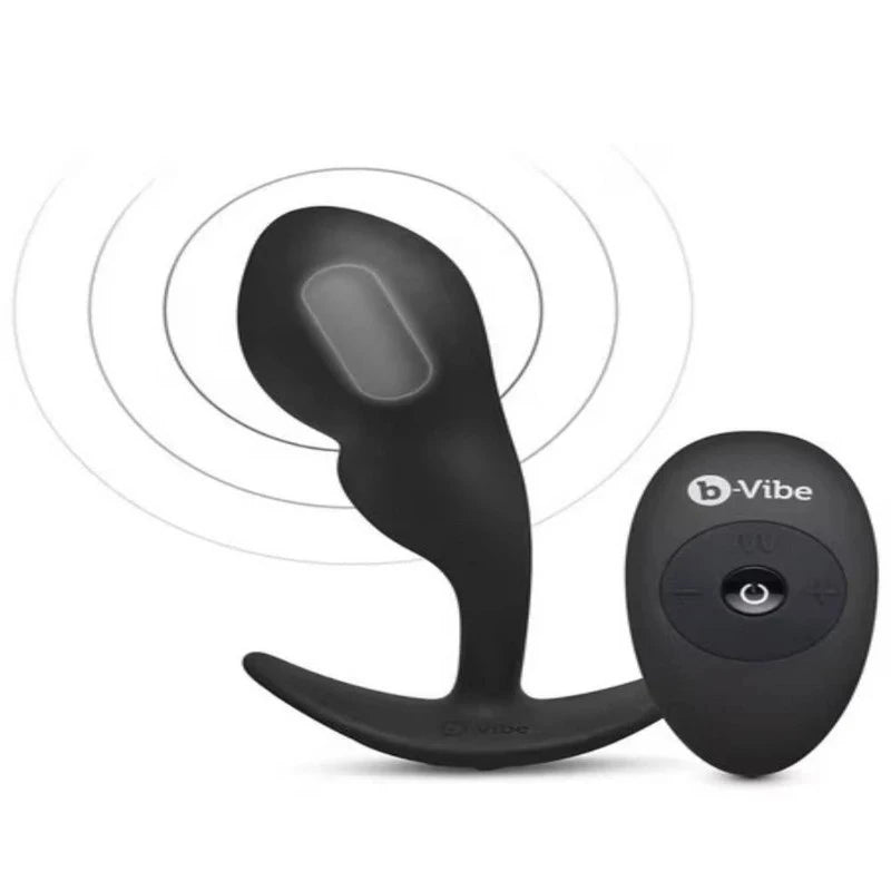 B-Vibe Remote Control Vibrating P-Spot Snug Plug Black Prostate Sex Toys