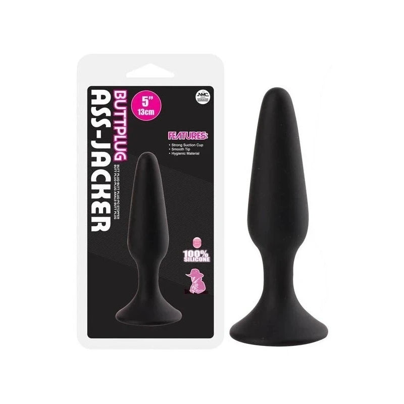 Excellent Power Ass Jacker Silicone Butt Plug 13cm Black Butt Plugs
