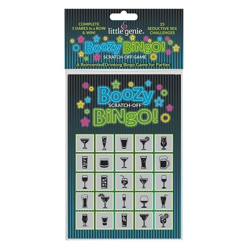 Little Genie Boozy Bingo Drinking Scratcher Card Party Gifts and Novelties