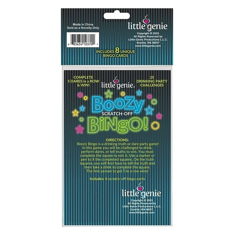 Little Genie Boozy Bingo Drinking Scratcher Card Party Gifts and Novelties