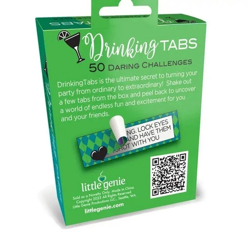 Little Genie Drinking Tabs Set Of 50 Drinking Challenges Adult Card Game Party Gifts and Novelties