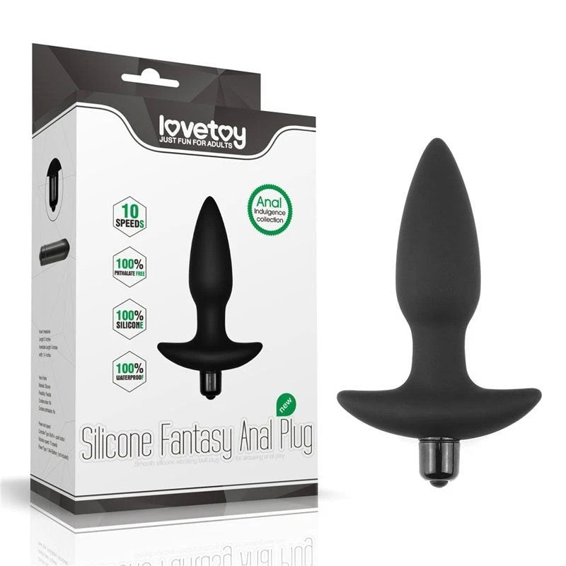 Lovetoy Anal Indulgence Collection Silicone Fantasy Vibrating Anal Plug Black Butt Plugs
