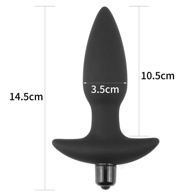 Lovetoy Anal Indulgence Collection Silicone Fantasy Vibrating Anal Plug Black Butt Plugs
