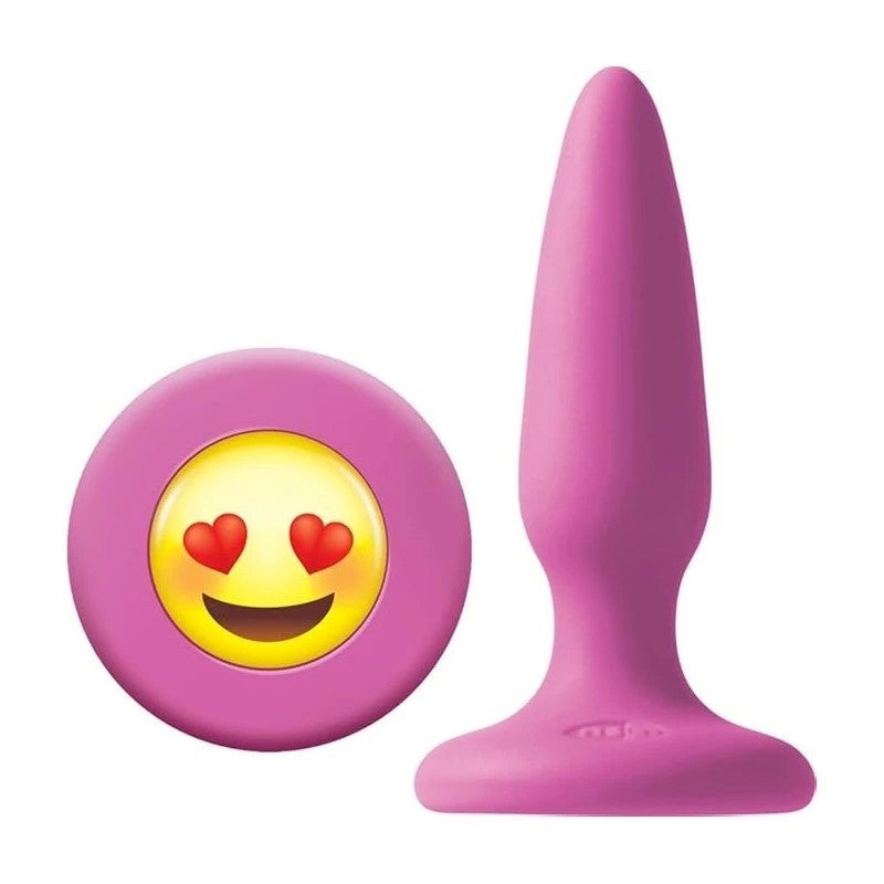 NS Novelties Mojis ILY Mini Butt Plug With Emoji Base Pink Butt Plugs