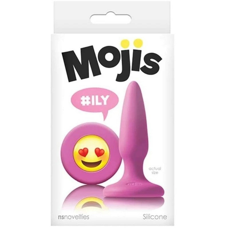 NS Novelties Mojis ILY Mini Butt Plug With Emoji Base Pink Butt Plugs