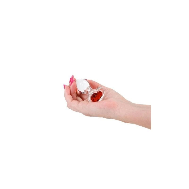 NS Novelties Crystal Desires Small Butt Plug With Red Heart Gem Base Butt Plugs
