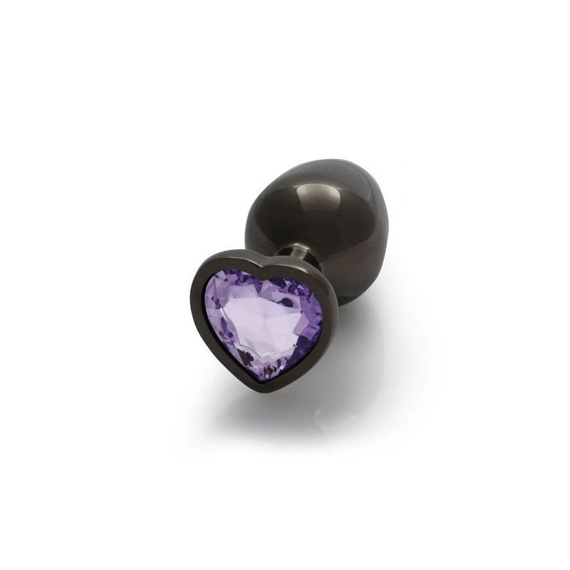 Shots Toys OUCH Heart Gem Base Gunmetal Butt Plug Medium Butt Plugs