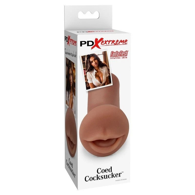 PDX Extreme Coed Cocksucker Ultra Realistic Stroker Brown Masturbators and Strokers