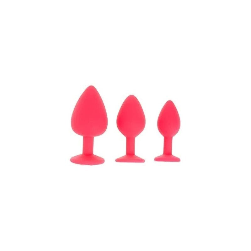 Daytona Red Silicone Anal Plug With Red Diamond Butt Plugs