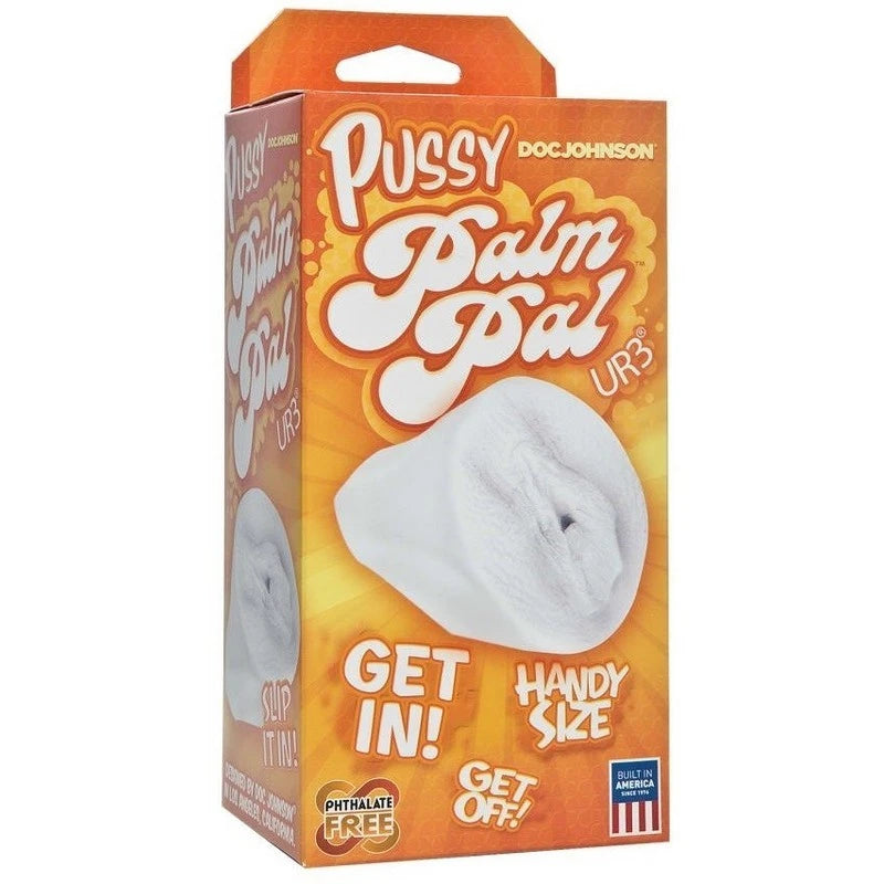 Doc Johnson Palm Pal Ultraskyn Pussy Stroker Frosted Clear Masturbators and Strokers