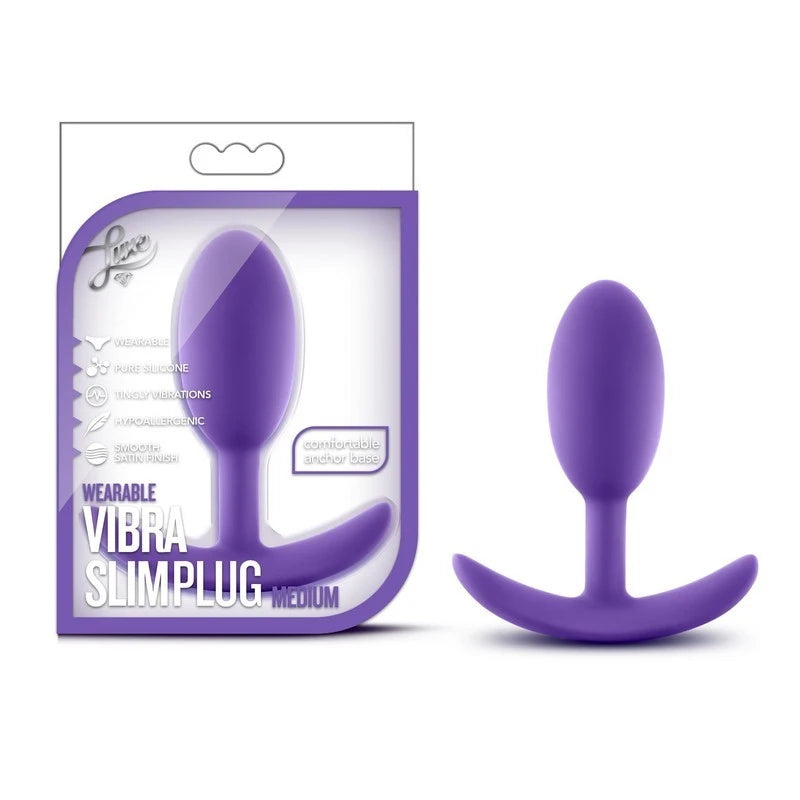 Luxe Wearable Vibra Sleek and Slim Butt Plug Medium Butt Plugs