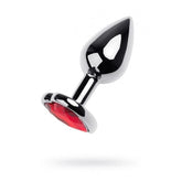 Metal Silver Metal Butt Plug With Heart Shaped Coloured Gem Small Butt Plugs