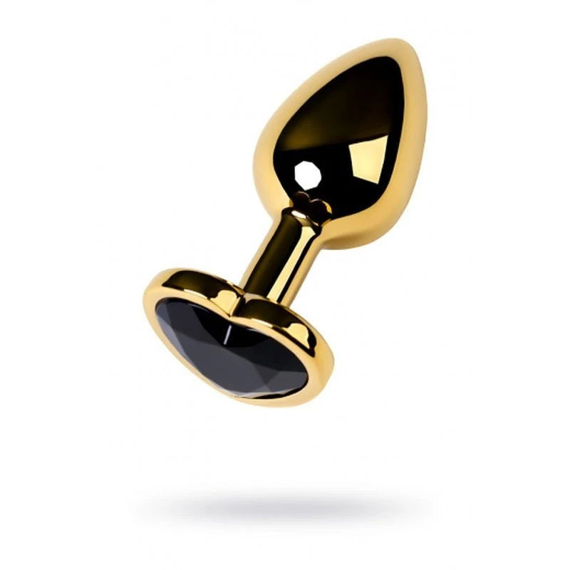 Metal Gold Metal Anal Plug With Heart Shaped Crystal Gem Small Butt Plugs