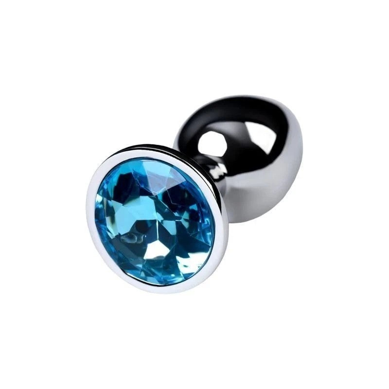 Metal Silver Metal Anal Plug With Coloured Crystal Gem Small Butt Plugs