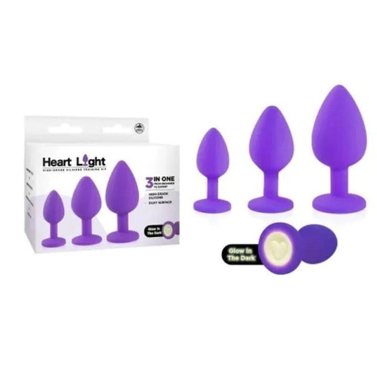 Heart Light Silicone Anal Training Kit - Butt Plugs