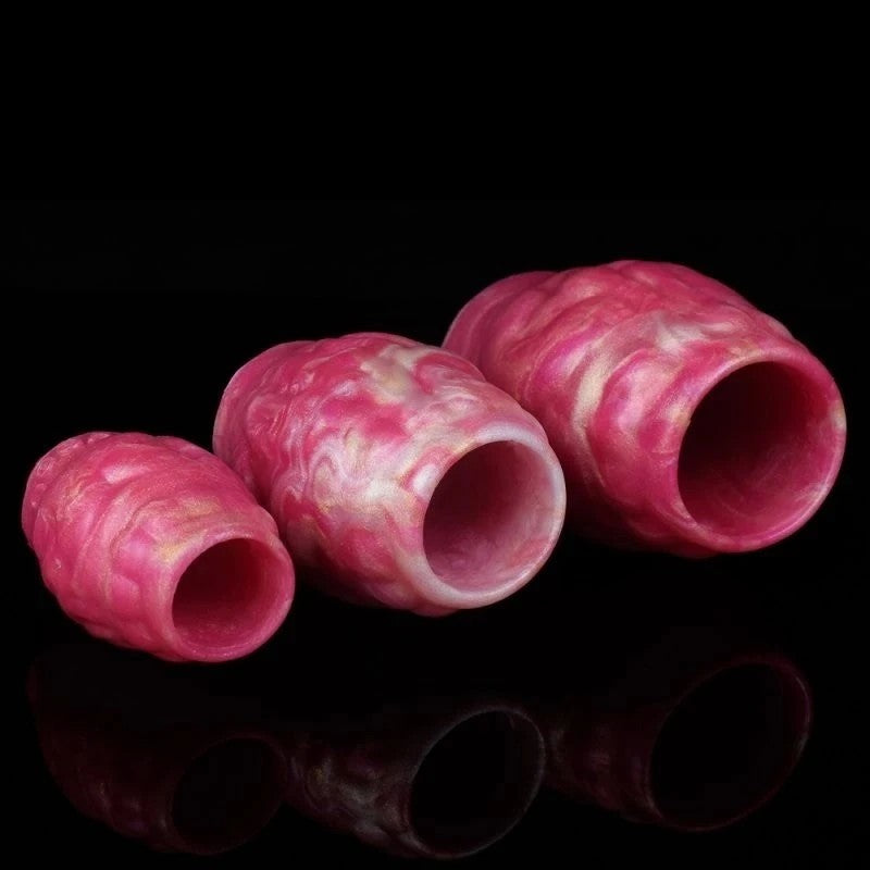 BDStyle Sex Delay Silicone Lock Ring Medium Rose Stretchy Cock Rings