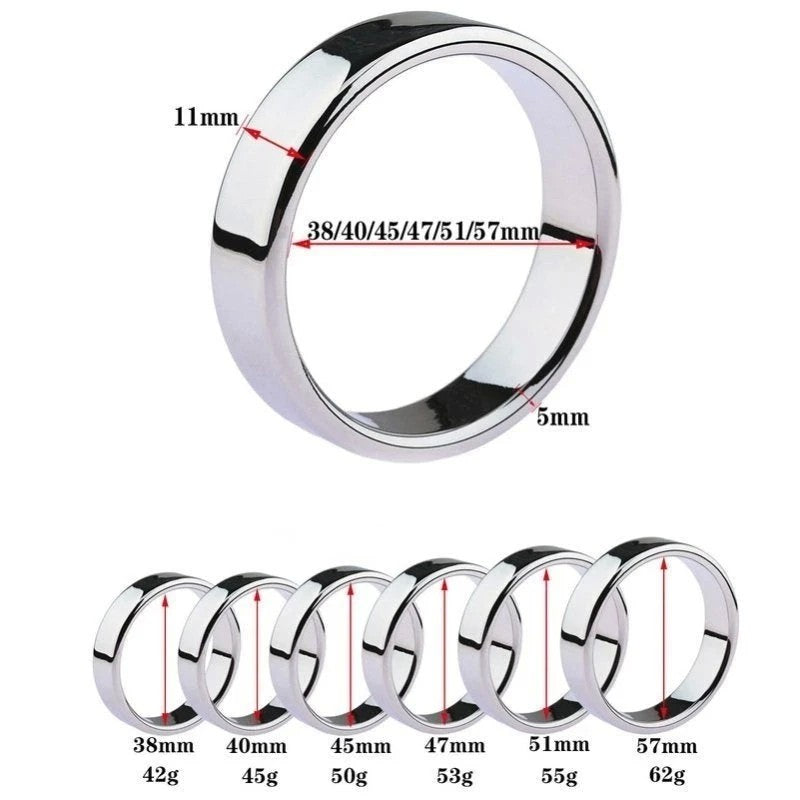 BDStyle Chrome Stainless Steel Mens Cock Ring 1.2cm Height Steel Cock Rings