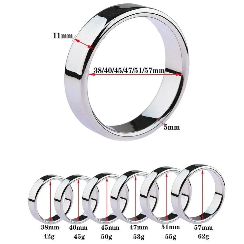 BDStyle Chrome Stainless Steel Mens Cock Ring 1.2cm Height Steel Cock Rings