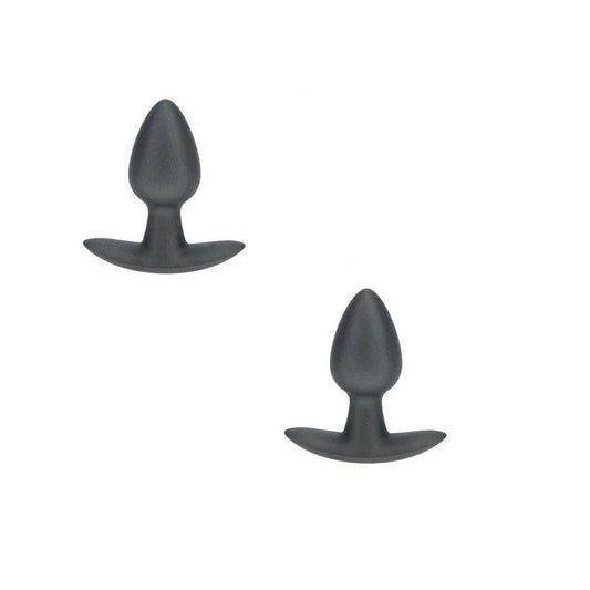 Shots OUCH! 6.5 cm Small Metallic Silicone Butt Plug - Butt Plugs