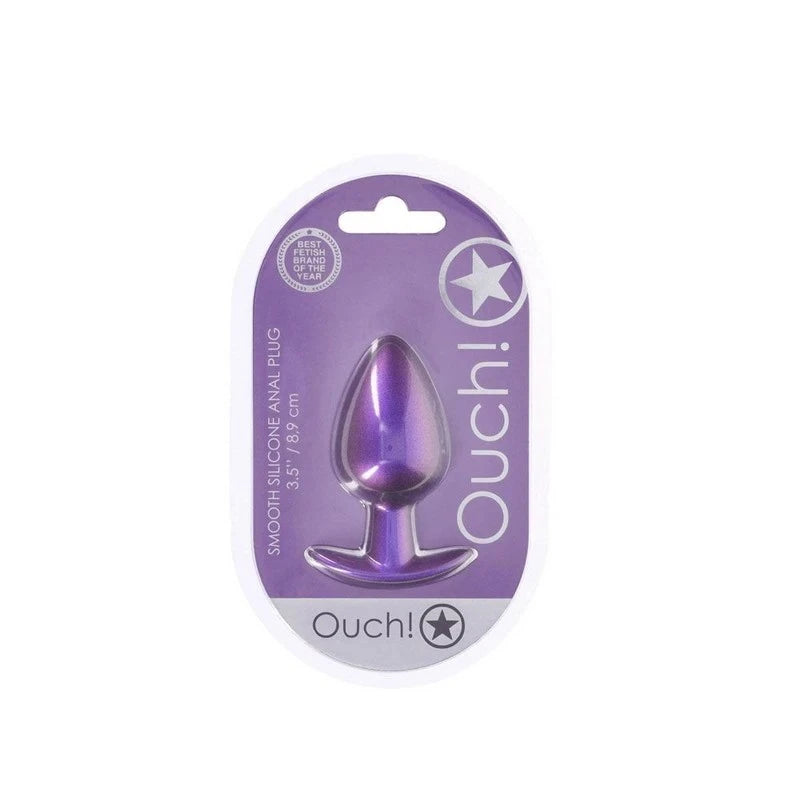 Shots OUCH! 8.9 cm Large Metallic and Soft Silicone Anal Plug Butt Plugs