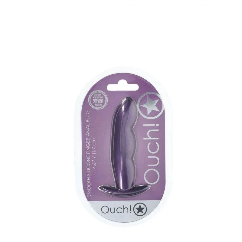 Shots OUCH! Finger Shaped 11.7 cm Metallic Silicone Butt Plug Butt Plugs