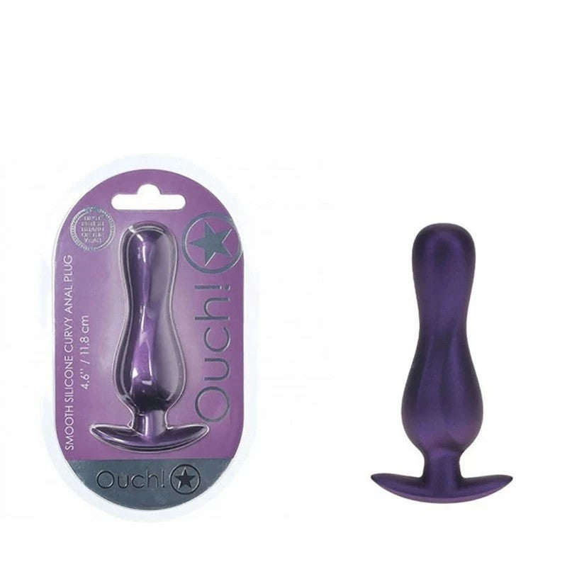 Shots OUCH! Curvy 11.7 cm Metallic Silicone Anal Plug Butt Plugs