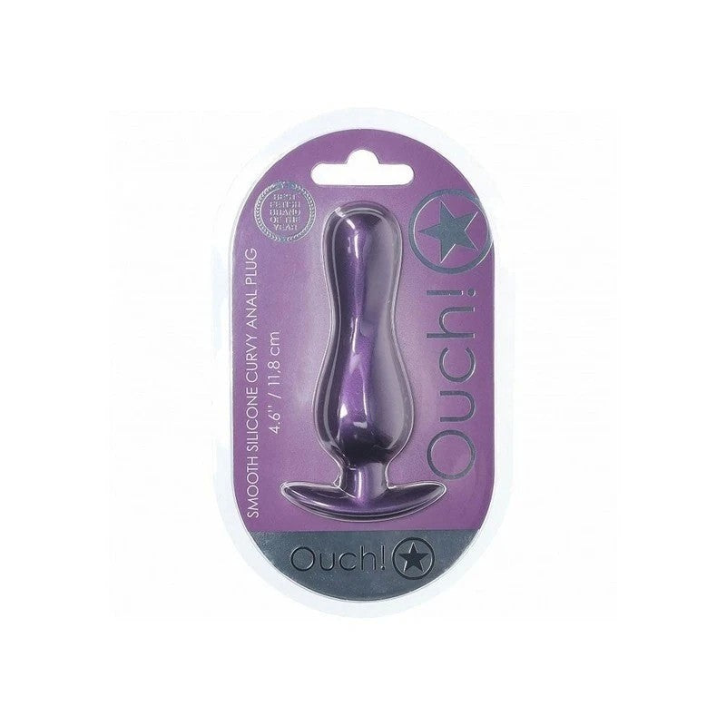 Shots OUCH! Curvy 11.7 cm Metallic Silicone Anal Plug Butt Plugs