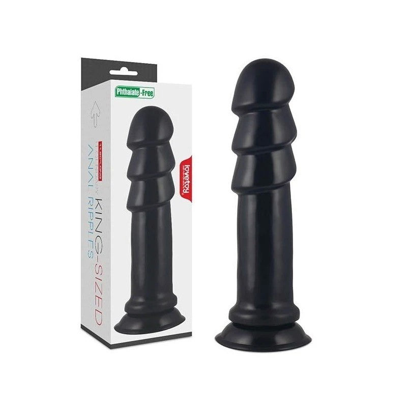 Lovetoy King Sized Anal Ripples Mega Butt Plug 28.5cm Black Butt Plugs