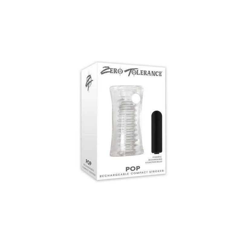 Zero Tolerance Pop Male Stroker With Vibrating Bullet Clear Masturbators and Strokers