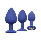 California Exotics Cheeky Gems Anal Plug Set Purple Butt Plugs