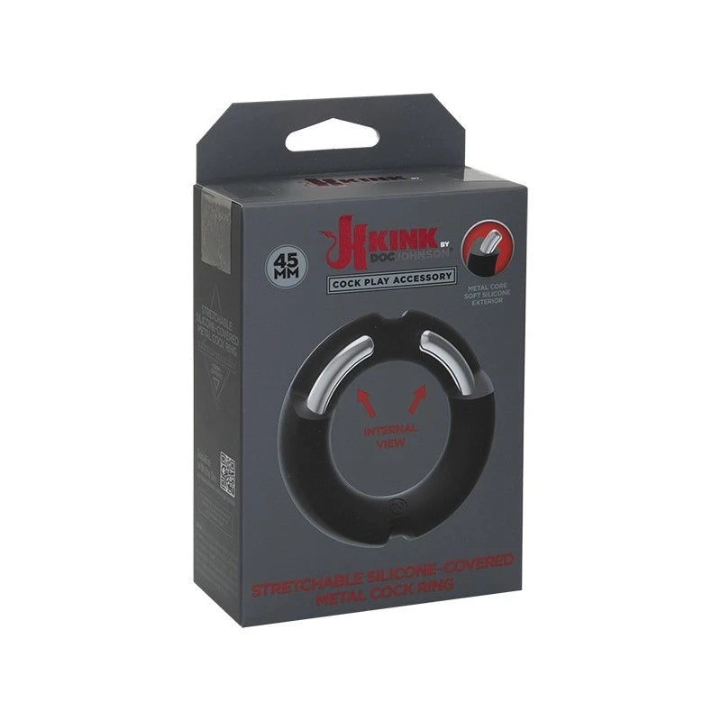 Doc Johnson Kink Silicone Covered Metal Cock Ring 45mm Steel Cock Rings
