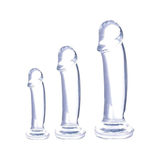 Ice Crystals Collection Triple Lover 3 In 1 Anal Plug Training Kit Clear Butt Plugs