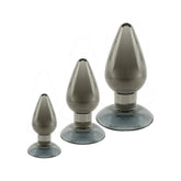 Black Axinite 3-in-1 Anal Plug Kit with Suction Cup Base Butt Plugs