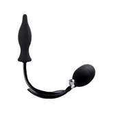 Strafe Inflatable Teardrop Silicone Butt Plug With Pumps Black Butt Plugs