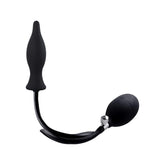 Strafe Inflatable Teardrop Silicone Butt Plug With Pumps Black Butt Plugs
